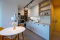 Kitchen with built in appliances of urban apartment Royalty Free Stock Photo