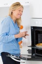 kitchen burn on hand caused by heating oven Royalty Free Stock Photo