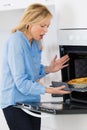 Kitchen burn on hand caused by heating oven Royalty Free Stock Photo