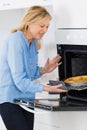 Kitchen burn on hand caused by heating oven Royalty Free Stock Photo