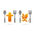 Kitchen business icons fork spoon man menu Royalty Free Stock Photo