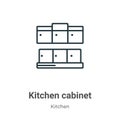 Kitchen cabinet outline vector icon. Thin line black kitchen cabinet icon, flat vector simple element illustration from editable Royalty Free Stock Photo