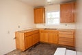 Kitchen cabinets without countertop Royalty Free Stock Photo