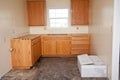 Kitchen cabinets without countertop Royalty Free Stock Photo