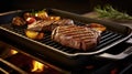 kitchen cast iron grill pan Royalty Free Stock Photo