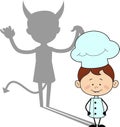 Kitchen Character Chef - Devil person Standing with Fake Smile