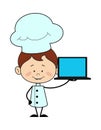 Kitchen Character Chef - Presenting a Laptop