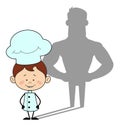 Kitchen Character Chef - Standing in Positive Attitude