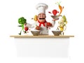 Kitchen chef with vegatables