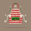 Kitchen Christmas apron. ÃÂ¡ooking kitchen chef cartoon cozy apron with ties drawstring and print logo. Home cooking. Homemade
