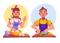 Kitchen class and man character cook food workshop Royalty Free Stock Photo