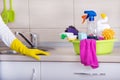 Kitchen cleaning concept Royalty Free Stock Photo