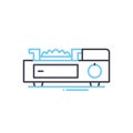 kitchen compact gas stove line icon, outline symbol, vector illustration, concept sign