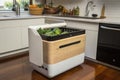 kitchen composting system with built-in bin and filter for odor reduction