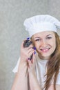 Kitchen concept. Man posing with a mouse Royalty Free Stock Photo