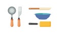 Kitchen Cooking Essentials: Tools, Bowl, and Ingredients, vector design Generative AI Royalty Free Stock Photo