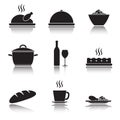 Kitchen and cooking icon set. Food and drink icons isolated on white background. Vector illustration Royalty Free Stock Photo
