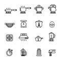 Kitchen and Cooking Icons Set. Line Style stock . Royalty Free Stock Photo