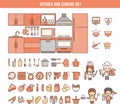 Kitchen and cooking infographic elements for kid Royalty Free Stock Photo