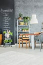 Kitchen corner with fresh herbs Royalty Free Stock Photo