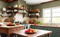 Kitchen Creations. A beautifully styled image of a rustic kitchen counter with fresh fruits