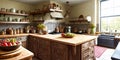 Kitchen Creations. A beautifully styled image of a rustic kitchen counter with fresh fruits