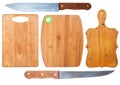 Kitchen cutting boards and knives Royalty Free Stock Photo