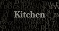 Kitchen - 3D rendered metallic typeset headline illustration