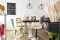 Kitchen and dining room combined Royalty Free Stock Photo