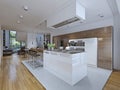 Kitchen-dining room modern style Royalty Free Stock Photo