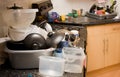 Kitchen dirty mess washing-up Royalty Free Stock Photo