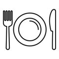 Kitchen dishes icon, outline style