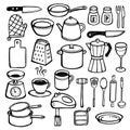 Kitchen Doodles - hand drawn kitchen tools Royalty Free Stock Photo