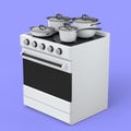 Kitchen electric stove or gas cooker with burning flames of propane gas Royalty Free Stock Photo