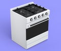 Kitchen electric stove or gas cooker with burning flames of propane gas Royalty Free Stock Photo