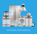 Kitchen electronic appliances retail poster