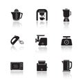 Kitchen electronics drop shadow icons set Royalty Free Stock Photo