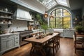 Kitchen that embraces Scandinavian design principles, blending elegance with functionality. Whites, grays, and natural