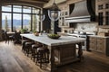 Kitchen that embraces Scandinavian design principles, blending elegance with functionality. Whites, grays, and natural