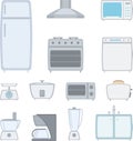 Kitchen equipment icon illustrations