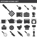 Kitchen equipment icons set