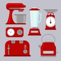 Kitchen equipment, Modern color icons, vector illustrator, set of six Royalty Free Stock Photo