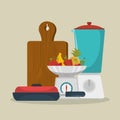 Kitchen equipment set icons