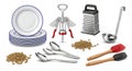 Kitchen Essentials: Culinary Tools and Ingredients Royalty Free Stock Photo