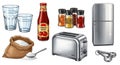 Kitchen Essentials: Vector Illustration Set Royalty Free Stock Photo