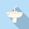 Kitchen faucet icon flat vector. Service drain