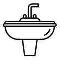 Kitchen faucet icon outline vector. Service drain