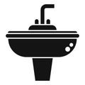 Kitchen faucet icon simple vector. Service drain