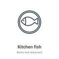 Kitchen fish outline vector icon. Thin line black kitchen fish icon, flat vector simple element illustration from editable bistro Royalty Free Stock Photo