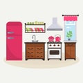 Kitchen flat style icon . Royalty Free Stock Photo